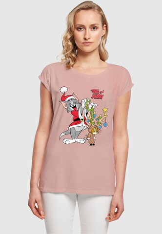 ABSOLUTE CULT Shirt 'Tom And Jerry - Reindeer' in Pink: front