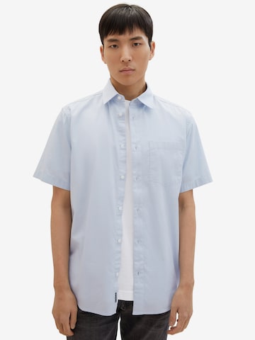 TOM TAILOR Regular fit Button Up Shirt 'Bedford' in Blue: front