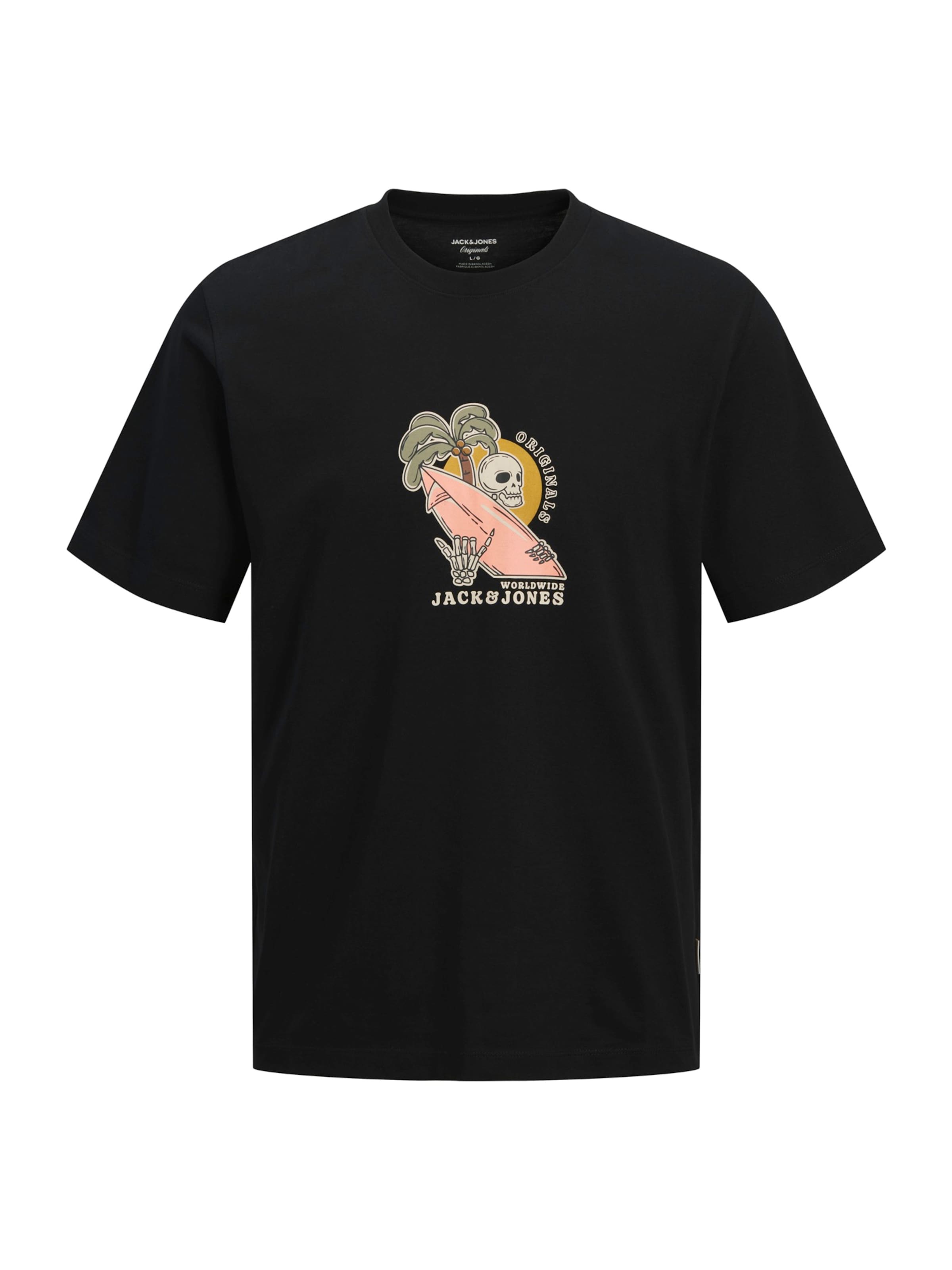 JACK & JONES T-Shirt 'JORCASSIS SKULL' in Schwarz: Vorderseite