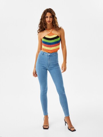 Bershka Skinny Jeggings in Blau