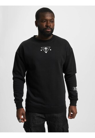 Thug Life Sweatshirt 'HitThe Streets' in Black: front