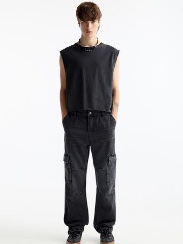 Pull&Bear Loosefit Cargojeans in Zwart