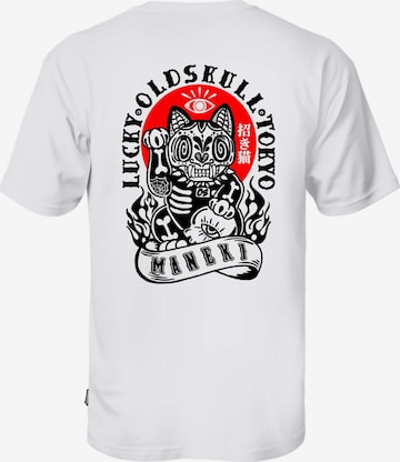 Oldskull Shirt 'ASIAN REBEL CAT' in White: front