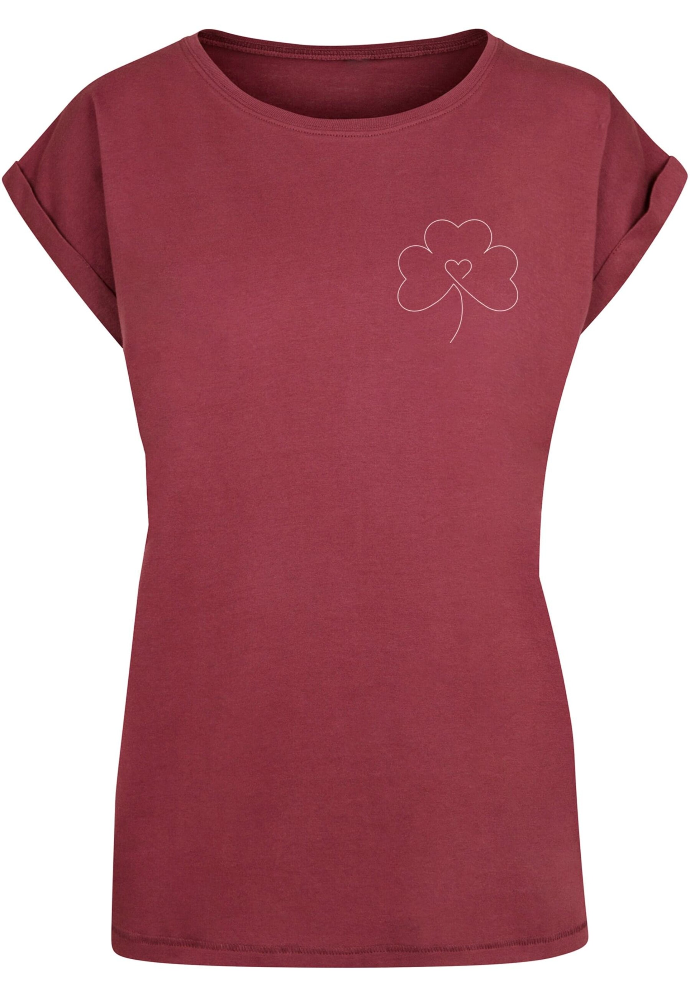 Merchcode Shirts 'Spring - Leaf Clover Flower' i rød: forside