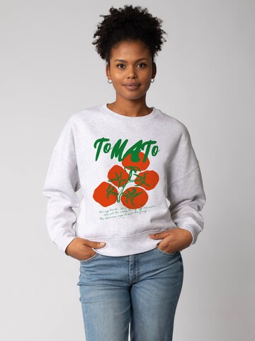 Watapparel Sweatshirt ' Tomato ' in Grey: front