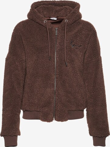 Karl Kani Sweatjakke 'Signature Teddy' i brun: forside