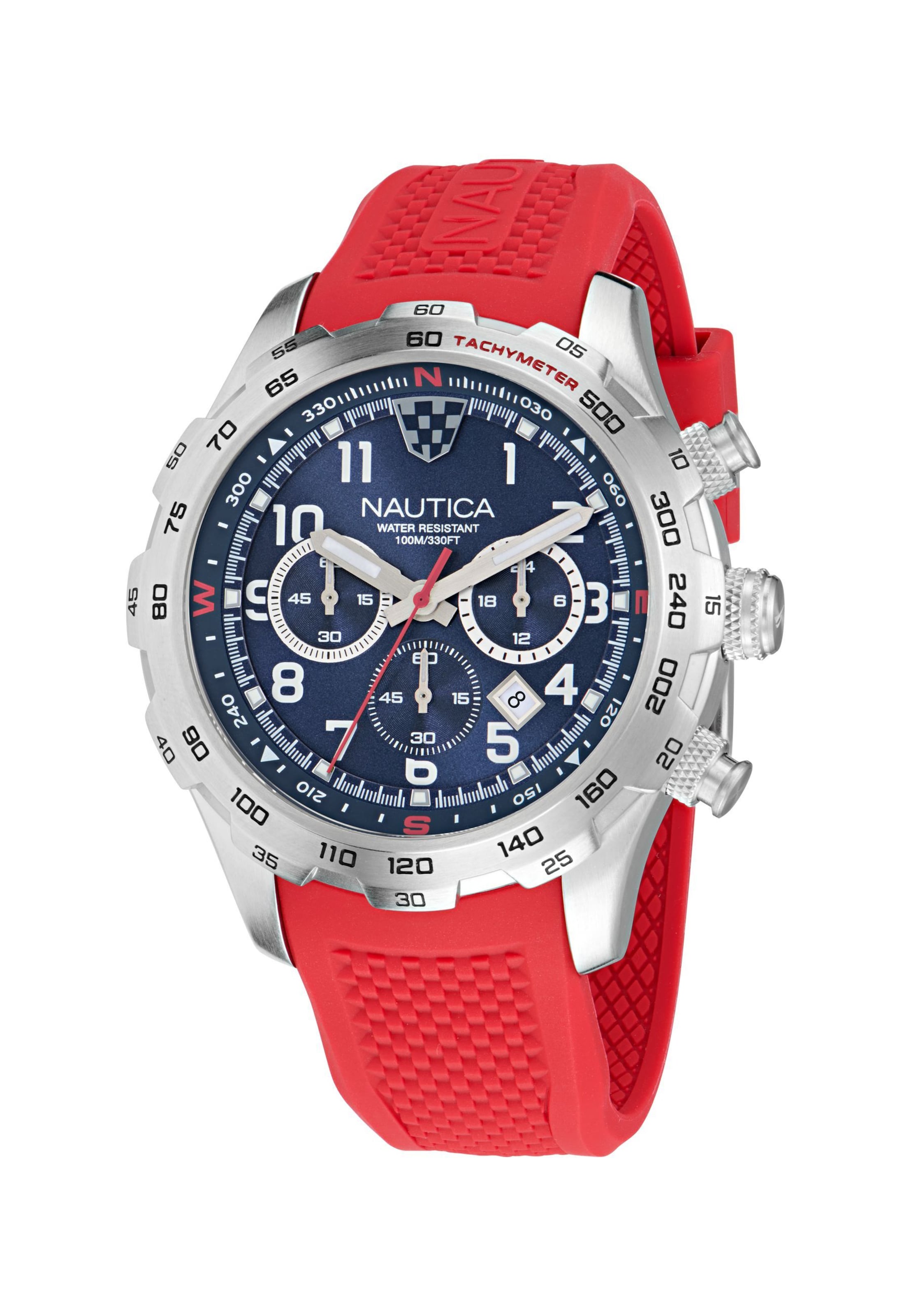 NAUTICA Analoog horloge in Rood: voorkant