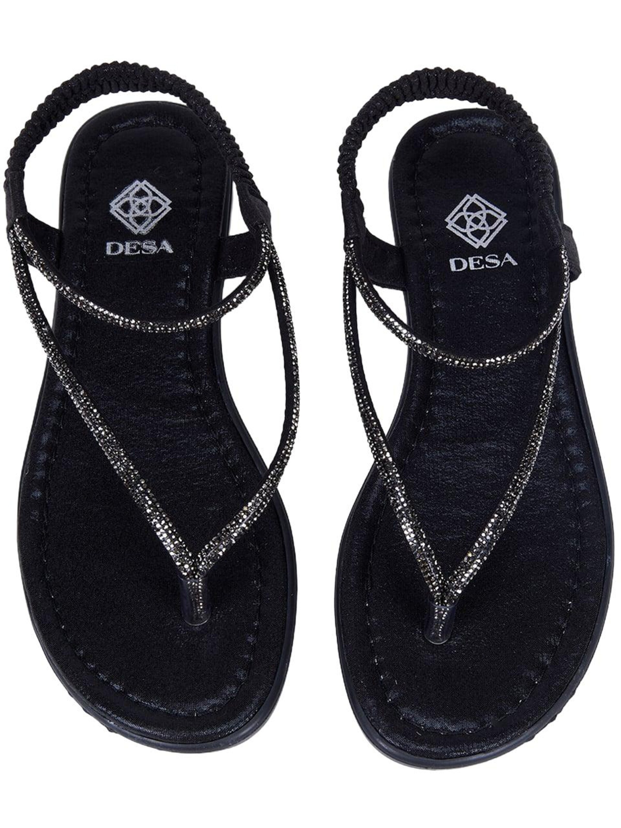 Desa - Sandalias de dedo 'Zehenstegsandalen' en negro