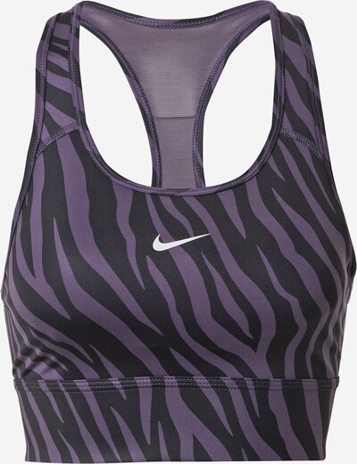 NIKE Sport-BH in dunkellila / schwarz / weiß, Produktansicht