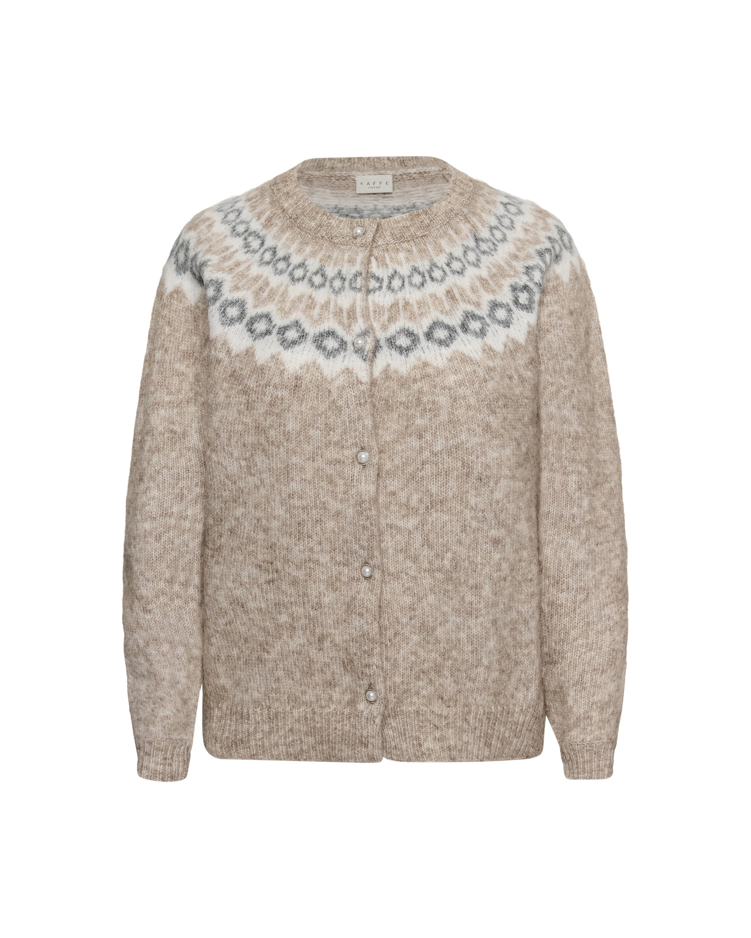 Cardigan KAFFE CURVE en beige : devant