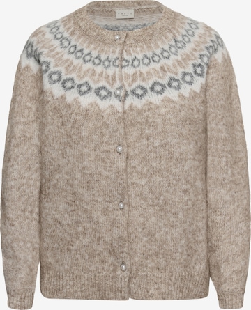KAFFE CURVE Knit Cardigan in Beige: front
