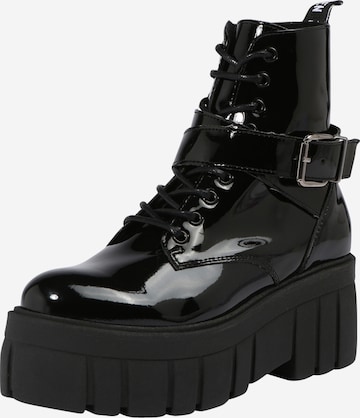 STEVE MADDEN Lace-Up Ankle Boots 'FOLIE' in Black: front