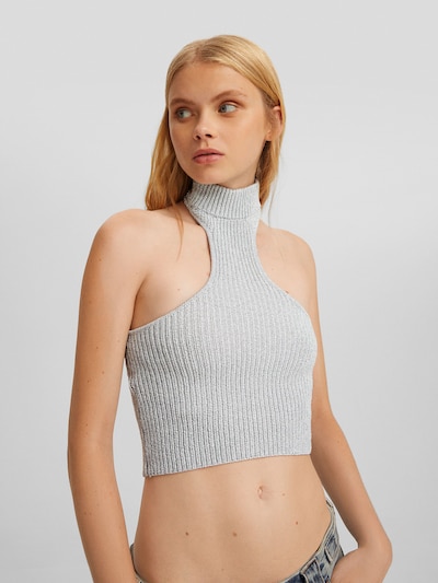 Bershka Knitted Top in Silver, Item view