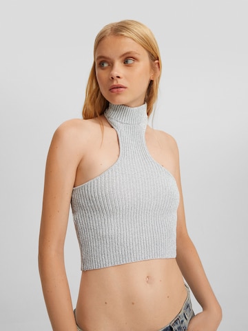 Bershka Knitted top in Silver