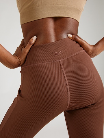 Reebok Skinny Workout Pants 'STUDIO' in Brown