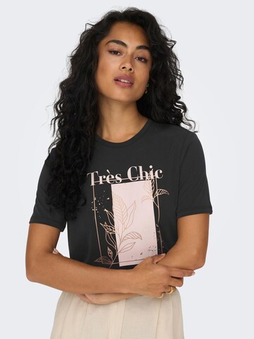 ONLY Μπλουζάκι 'Free Life' σε μαύρο: μπροστά