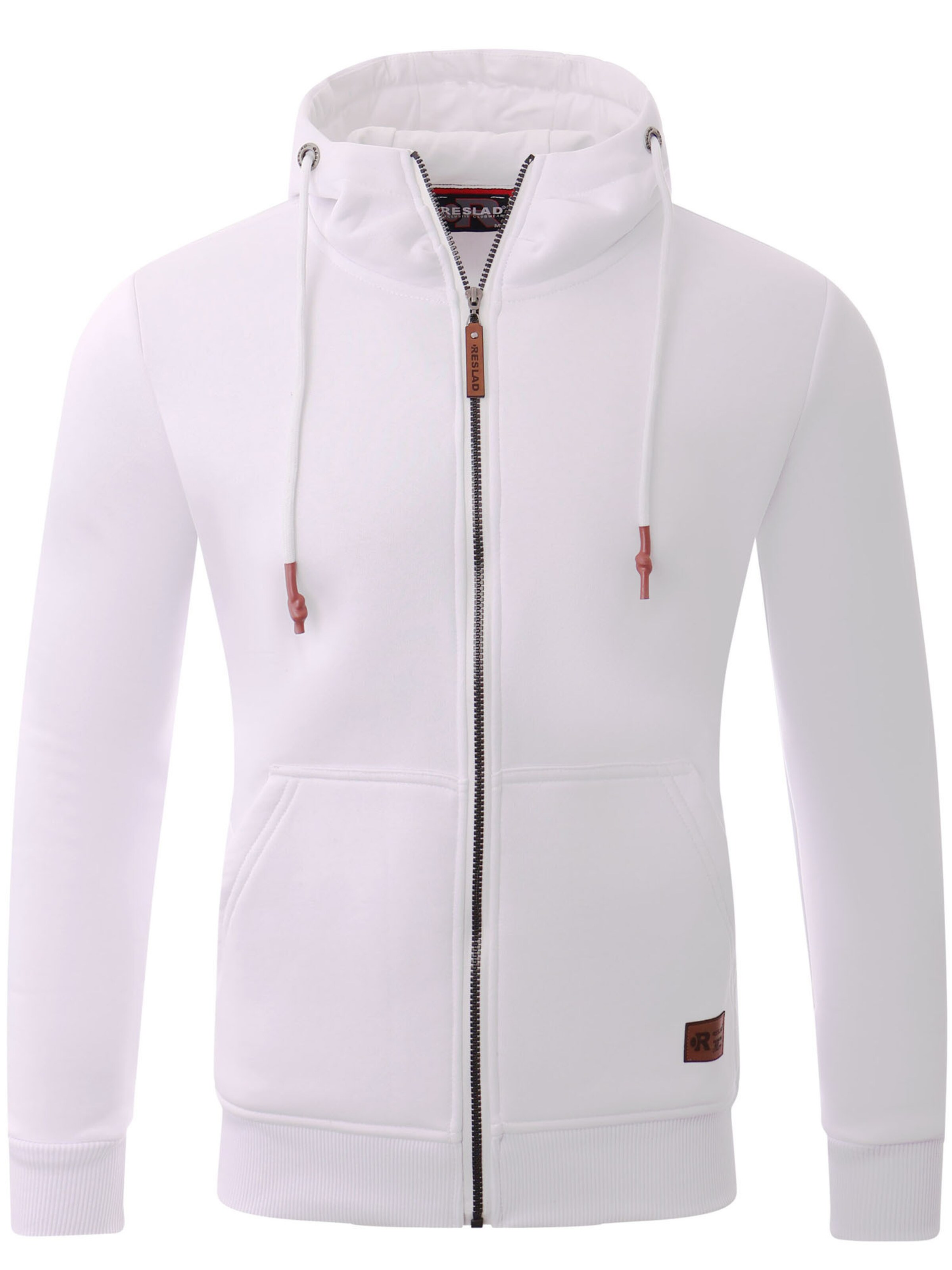 Reslad Sweatjacke 'RS1006'‌‌‌‌‌‌‌ in Weiß: Vorderseite