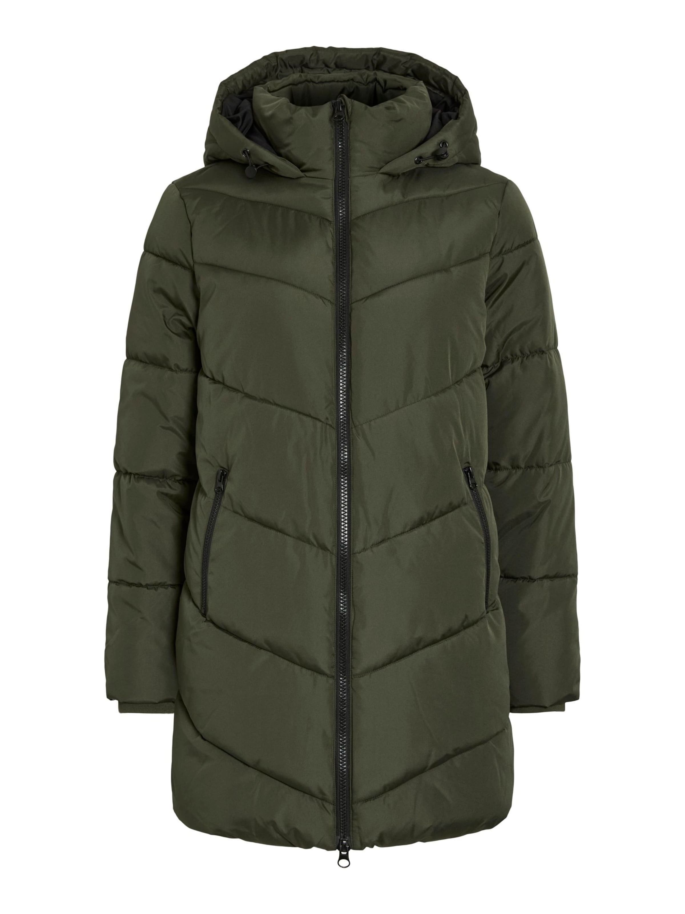 VILA Winter Coat in Green: front