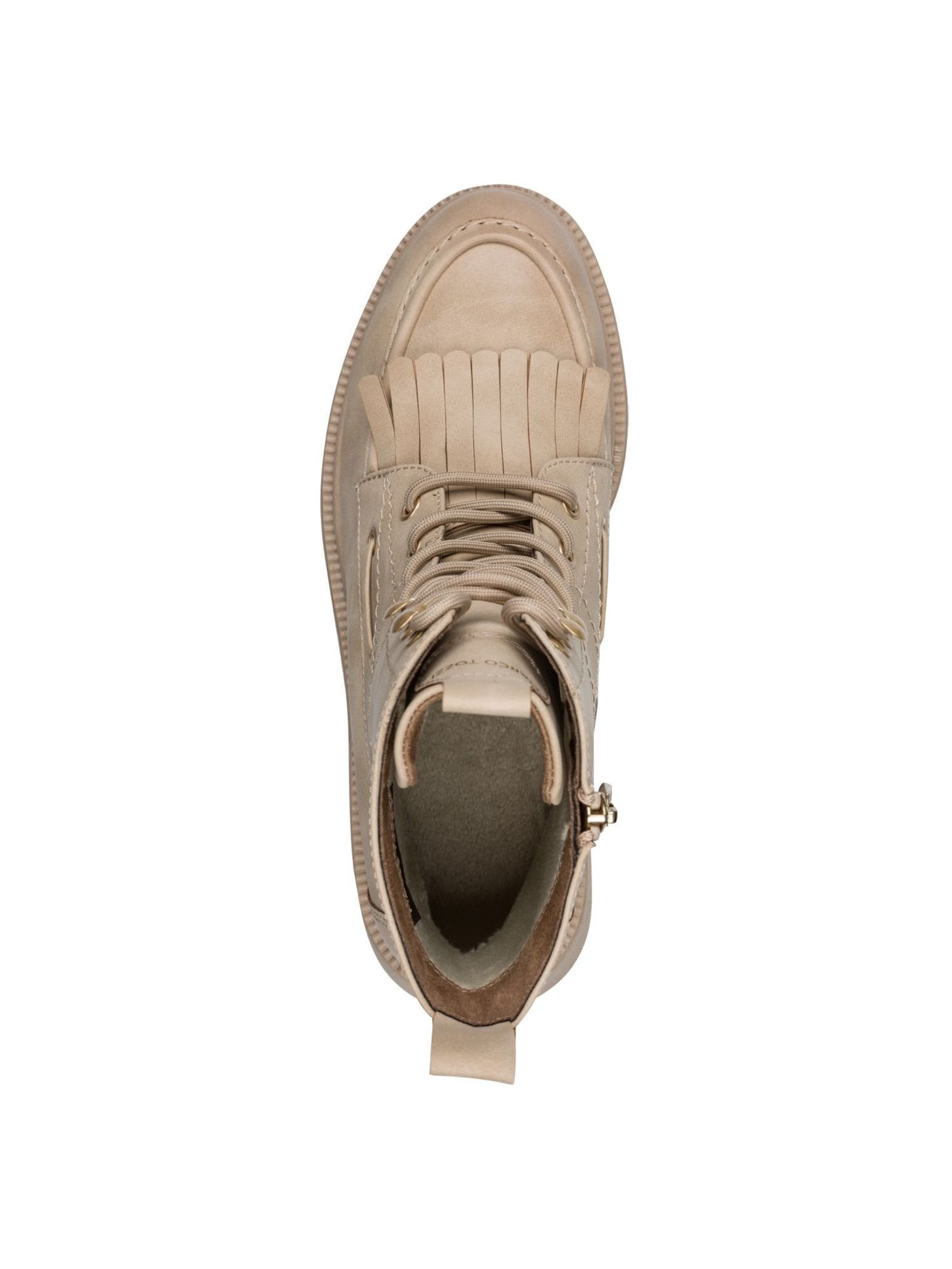MARCO TOZZI Lace-Up Ankle Boots in Beige