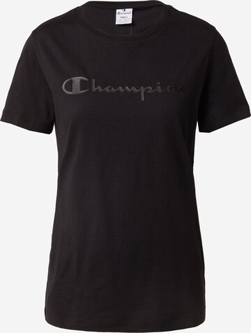 juoda Champion Authentic Athletic Apparel Marškinėliai: priekis