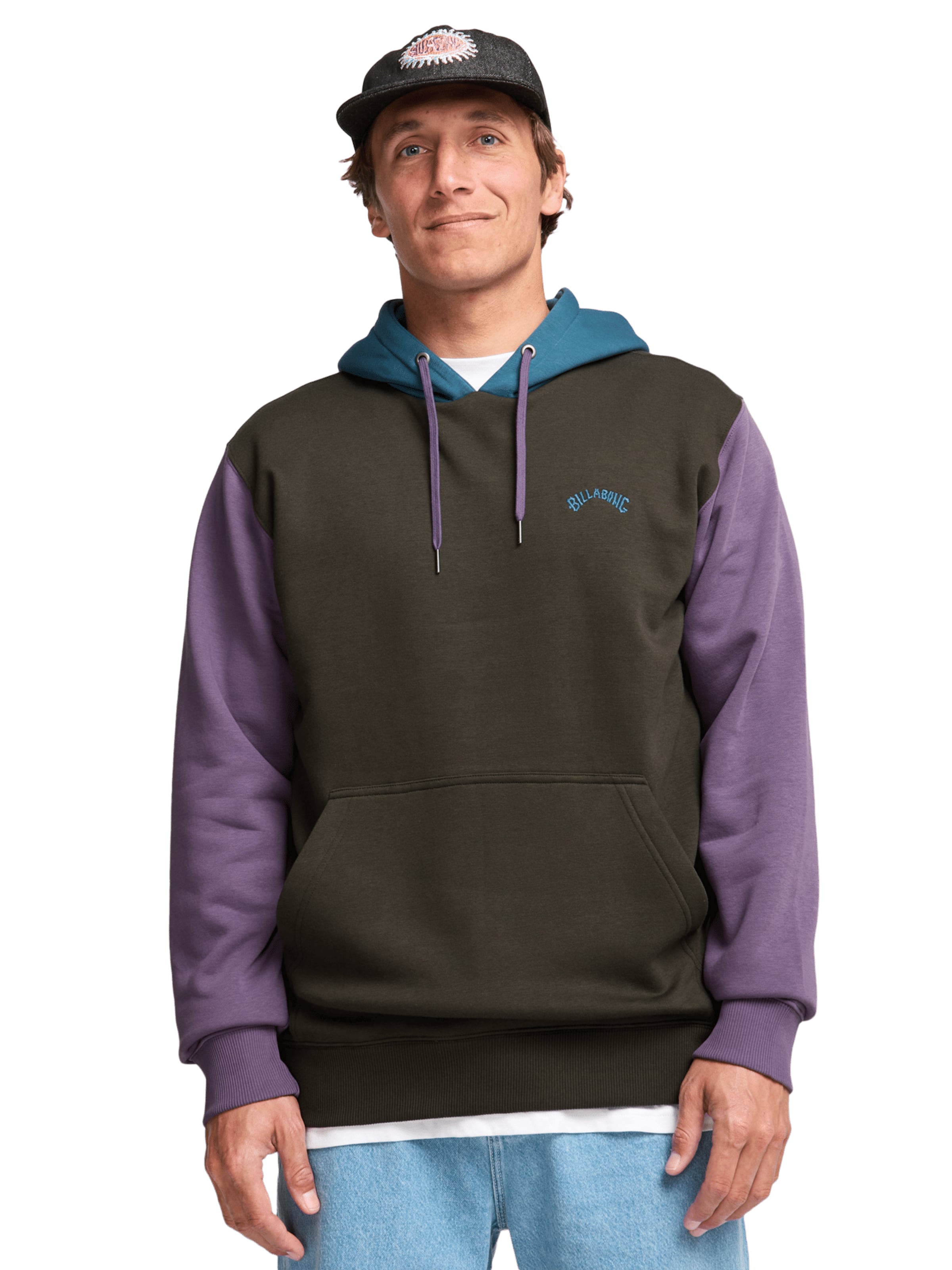 BILLABONG Sweatshirt 'Arch Block Po' in Brown: front