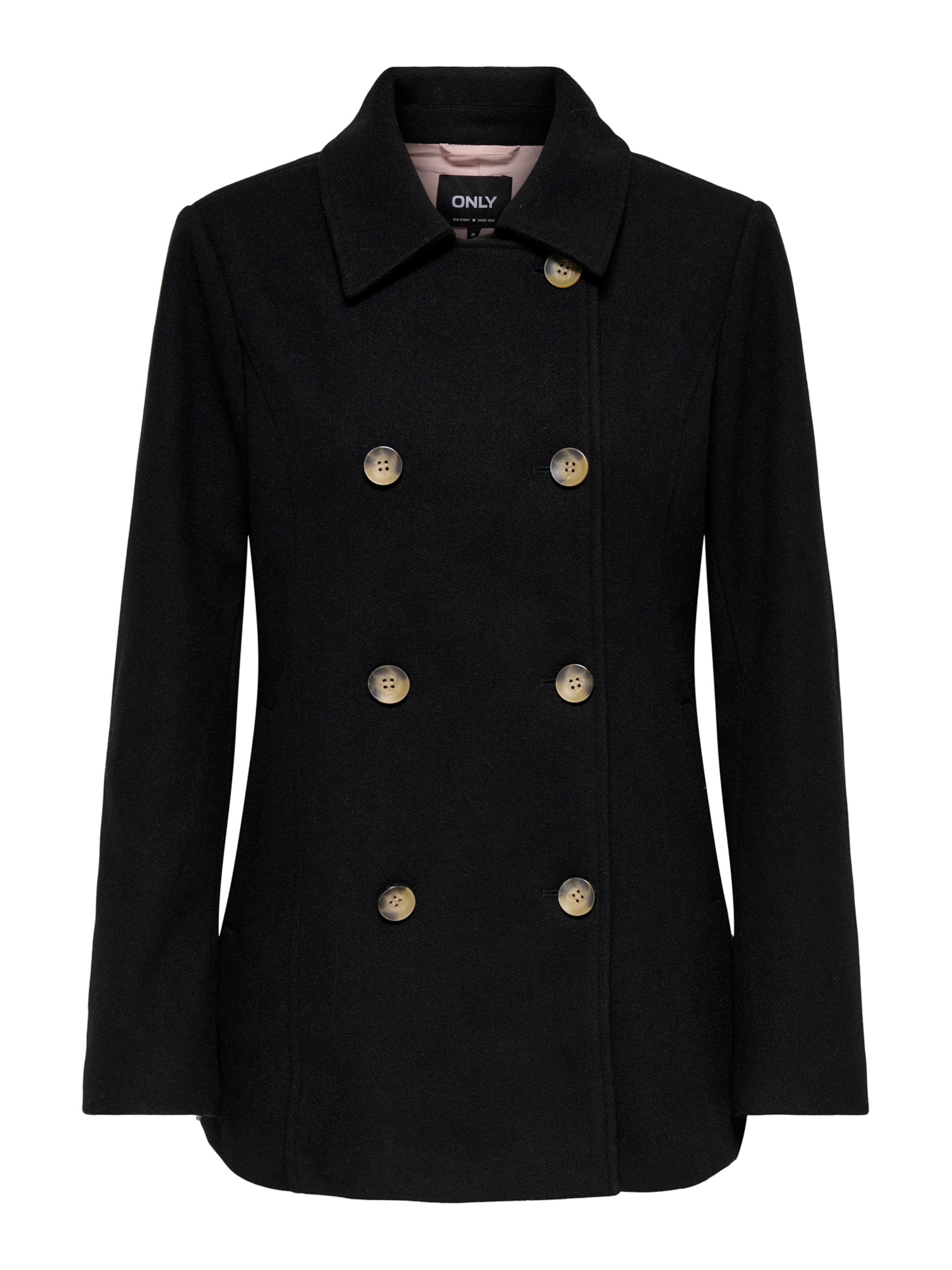ONLY Kevad-sügismantel, värv must: eest vaates
