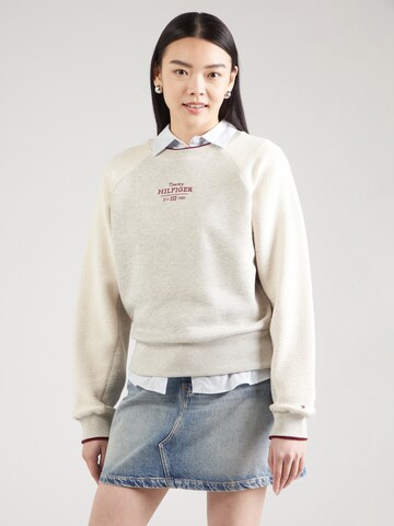 Sweat-shirt 'REG' TOMMY HILFIGER en beige : devant
