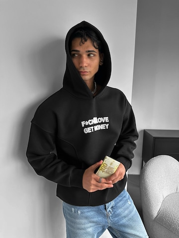 Sweat-shirt 'Oversize Get Money Hoodie - Black' Kleidermafia en noir