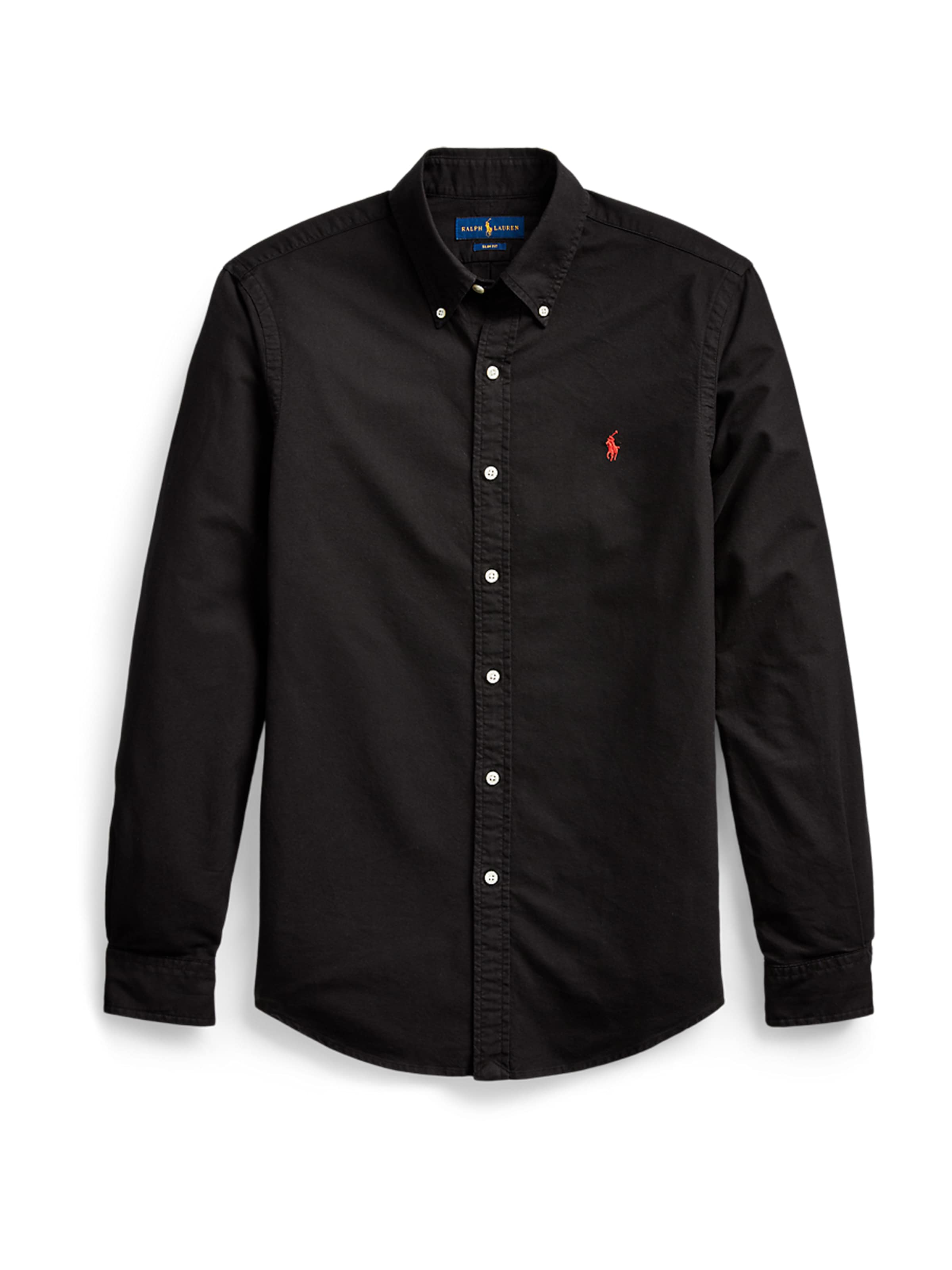 Polo Ralph LaurenSlim Fit Košulja - crna boja: prednji dio