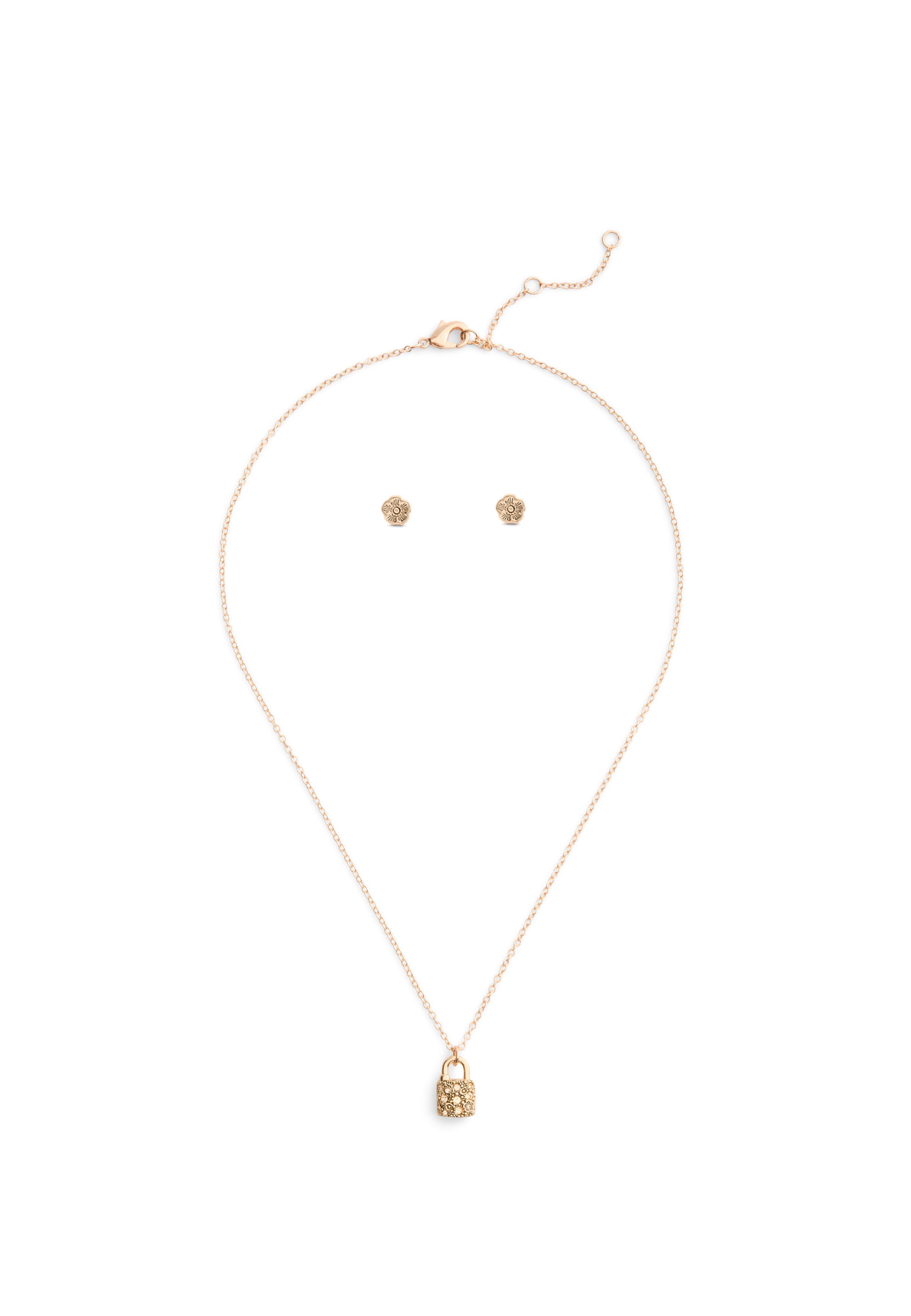 Parure de bijoux 'Signature C Pavé' COACH en or : devant