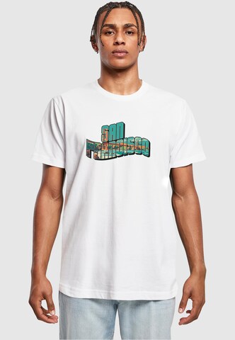 Mister Tee Shirt 'Golden Gate Bridge' in Wit: voorkant