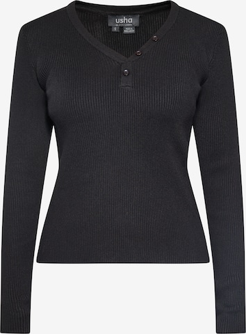 usha BLACK LABEL Pullover in Schwarz: predná strana