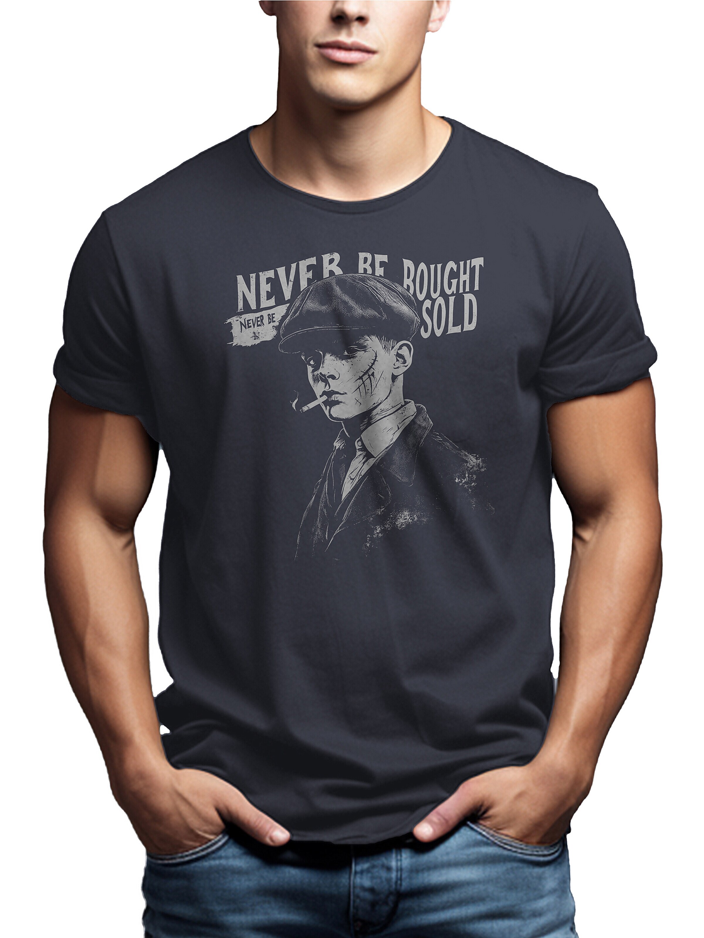 MAKAYA Shirt 'Never Be Bought' in Grey