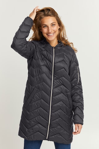 Fransa Winter Coat in Black: front