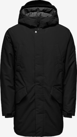 Only & Sons Between-Seasons Parka 'CARL' in Black: front