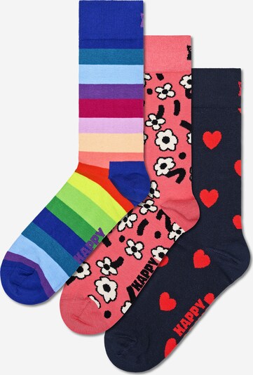 Happy Socks Къси чорапи в нощно синьо / светлосиньо / сьомга / мръсно бяло, Преглед на продукта