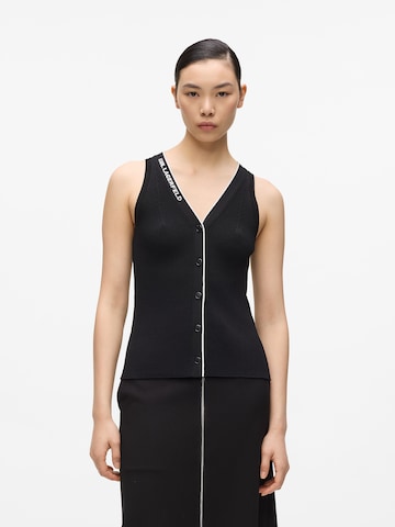 Karl Lagerfeld Knitted vest in Black: front