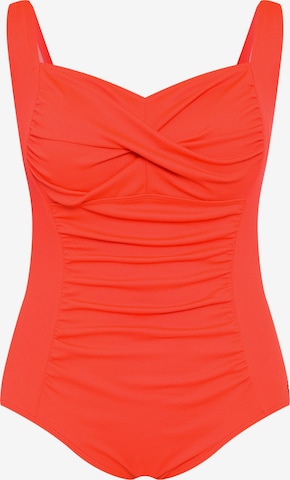 Ulla Popken Bustier Badpak in Rood: voorkant