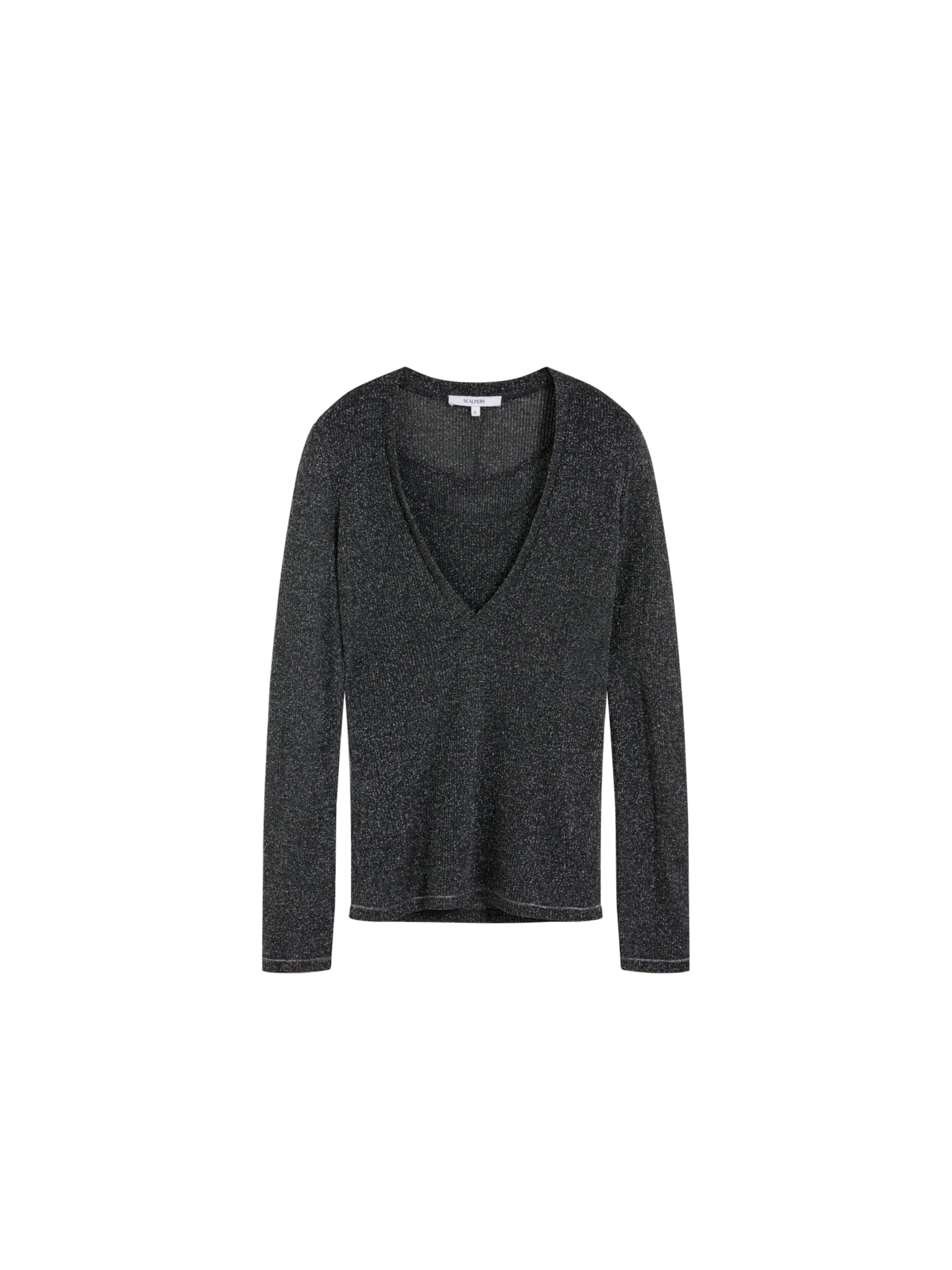 Scalpers Scdouble V Ls Tee ' ' in Schwarz: Vorderseite