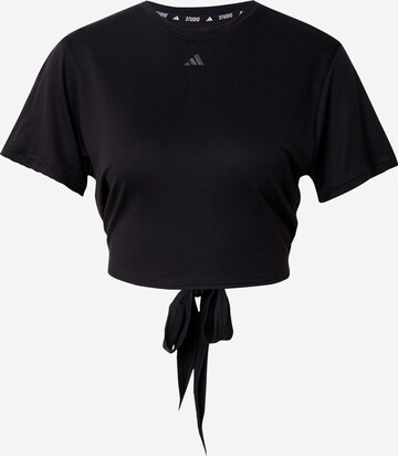 ADIDAS PERFORMANCE Functioneel shirt 'Studio' in Zwart: voorkant