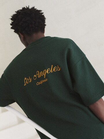 Pull&Bear Tričko 'LOS ANGELES' - Zelená