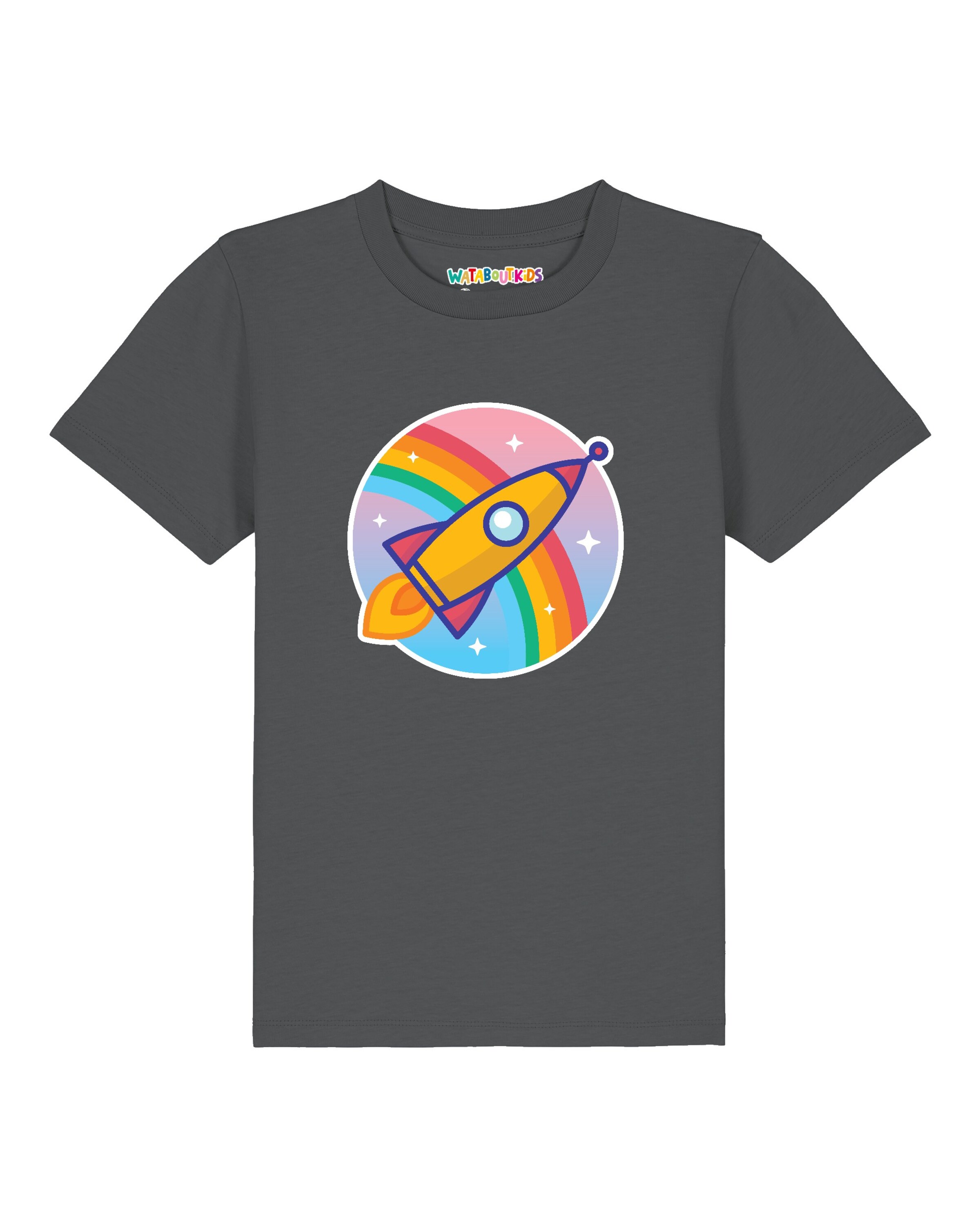 T-Shirt 'Cartoon Rakete' watabout.kids en gris : devant