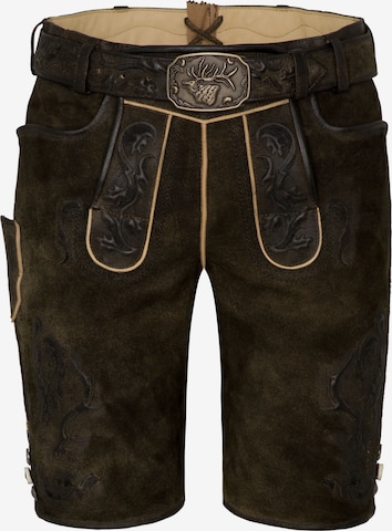 SPIETH & WENSKY - Slimfit Calças tradicionais 'Diablo' em castanho: frente