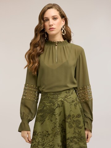 MOTIVI Blouse in Groen: voorkant