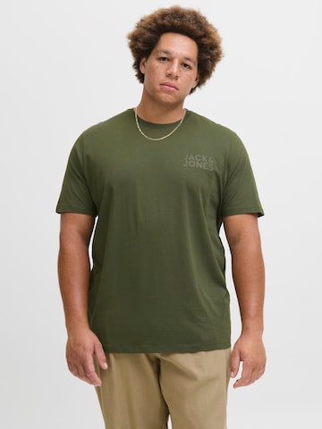 T-Shirt 'JJECorp' Jack & Jones Plus en vert : devant