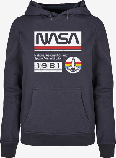 Merchcode Sweatshirt 'NASA - 1981' in navy / dunkelrot / weiß, Produktansicht