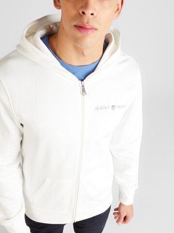 GANT Zip-Up Hoodie in White