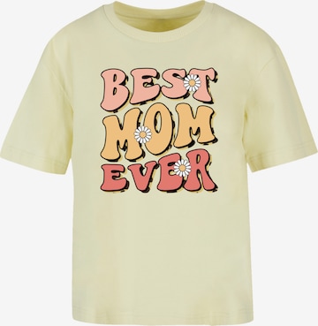 T-shirt 'Mothers Day Best Mom Ever' F4NT4STIC en jaune : devant