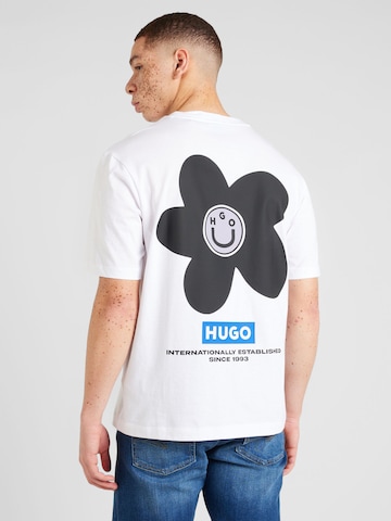 T-Shirt 'Noretto' HUGO Blue en blanc : devant