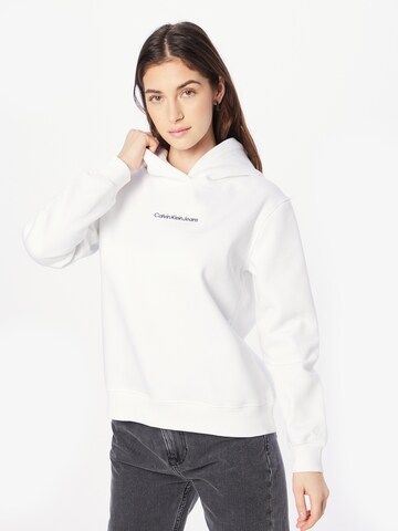 Sweat-shirt Calvin Klein Jeans en blanc : devant